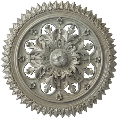 Ekena Millwork York Ceiling Medallion (Fits Canopies up to 3 5/8"), Hand-Painted Flash Gold, 21 5/8"OD x 2 1/2"P CM21YOFLS
